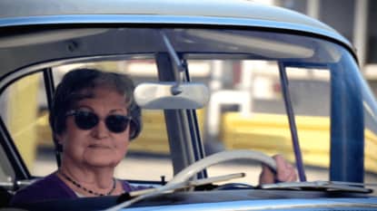 woman driving a car in Germany