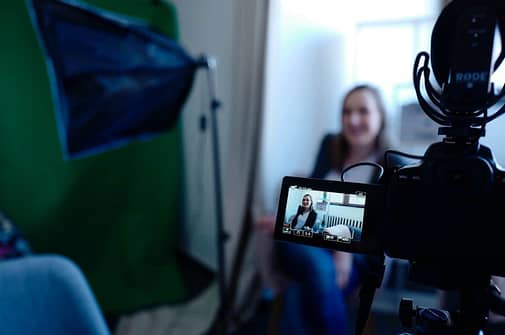 actress being filmed